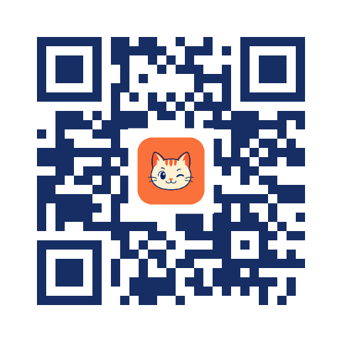 ネイビーのQRコードの中央によしにゃんのロゴが入った作成例